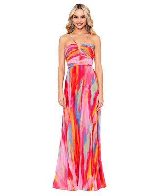 XCSAPE Women's Petite Printed Halter Gown - Macy's | Macy's