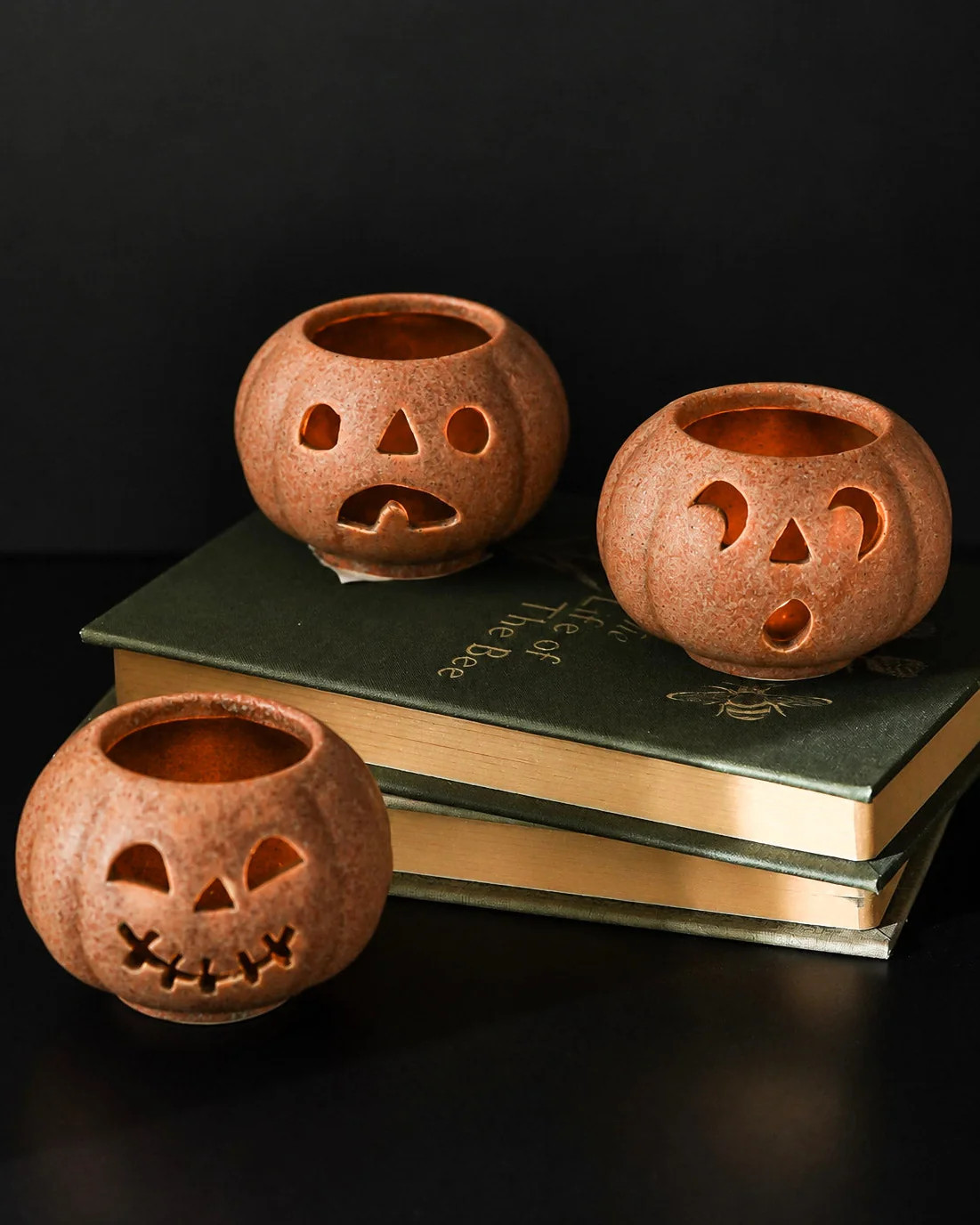 Grinning Tealight Pumpkin Set | MJHome