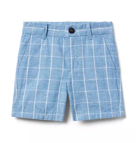 The Tattersall Linen-Cotton Short | Janie and Jack
