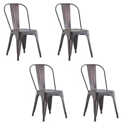 Corbridge Slat Back Stacking Side Chair in Bronze Williston Forge | Wayfair North America