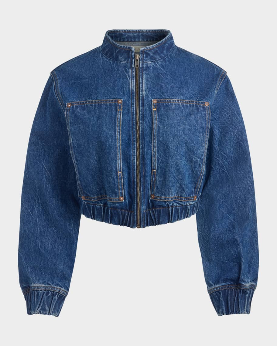 Alice + Olivia Mateo Denim Carpenter Jacket | Neiman Marcus