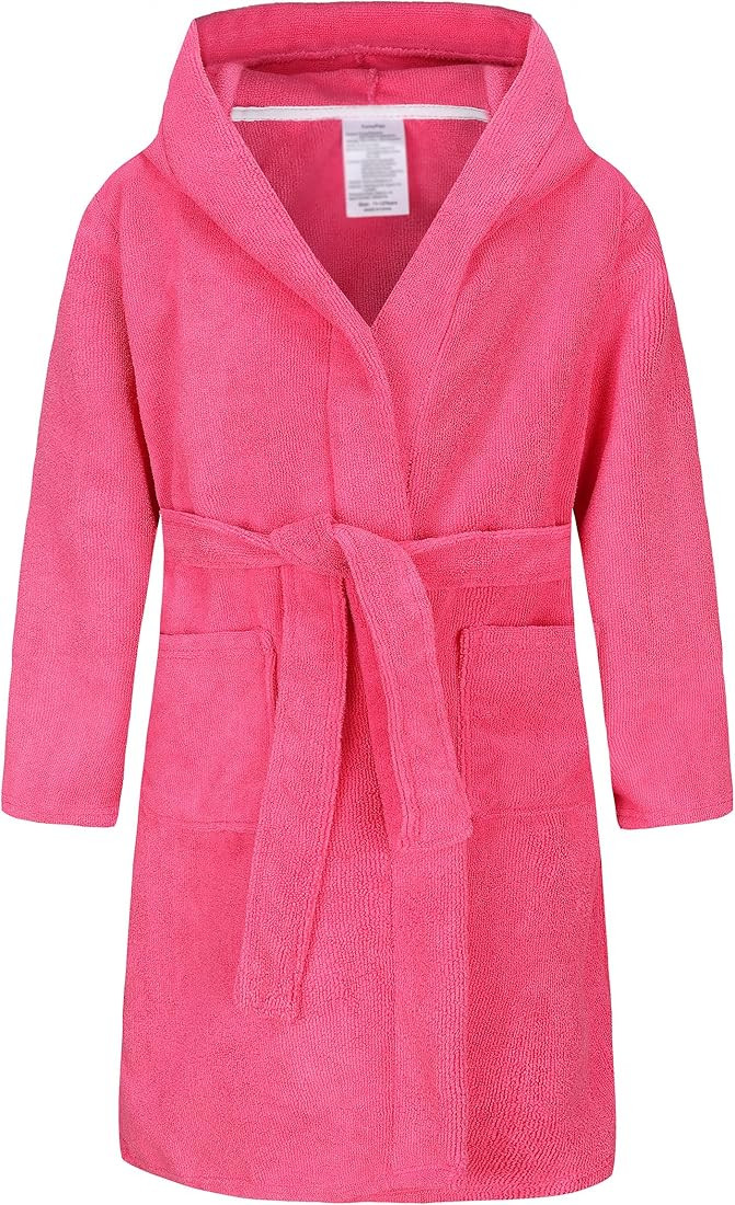 Boys Girls Teenagers Hooded Bathrobe Soft Towel Robe Kids Terry Cloth Spa Robes Sleepwear for Kid... | Amazon (US)