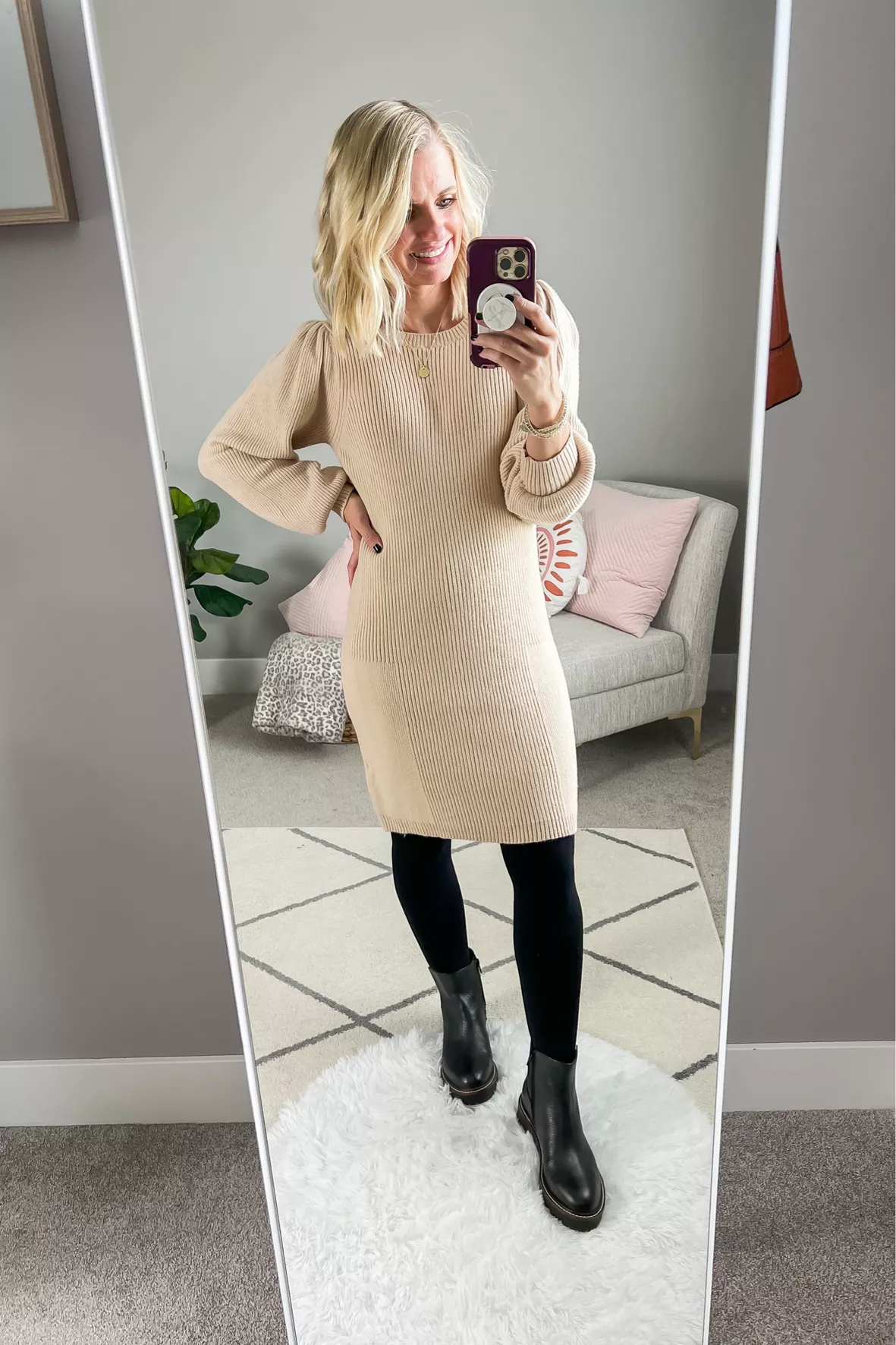 How to Wear Tights with a Dress and Boots