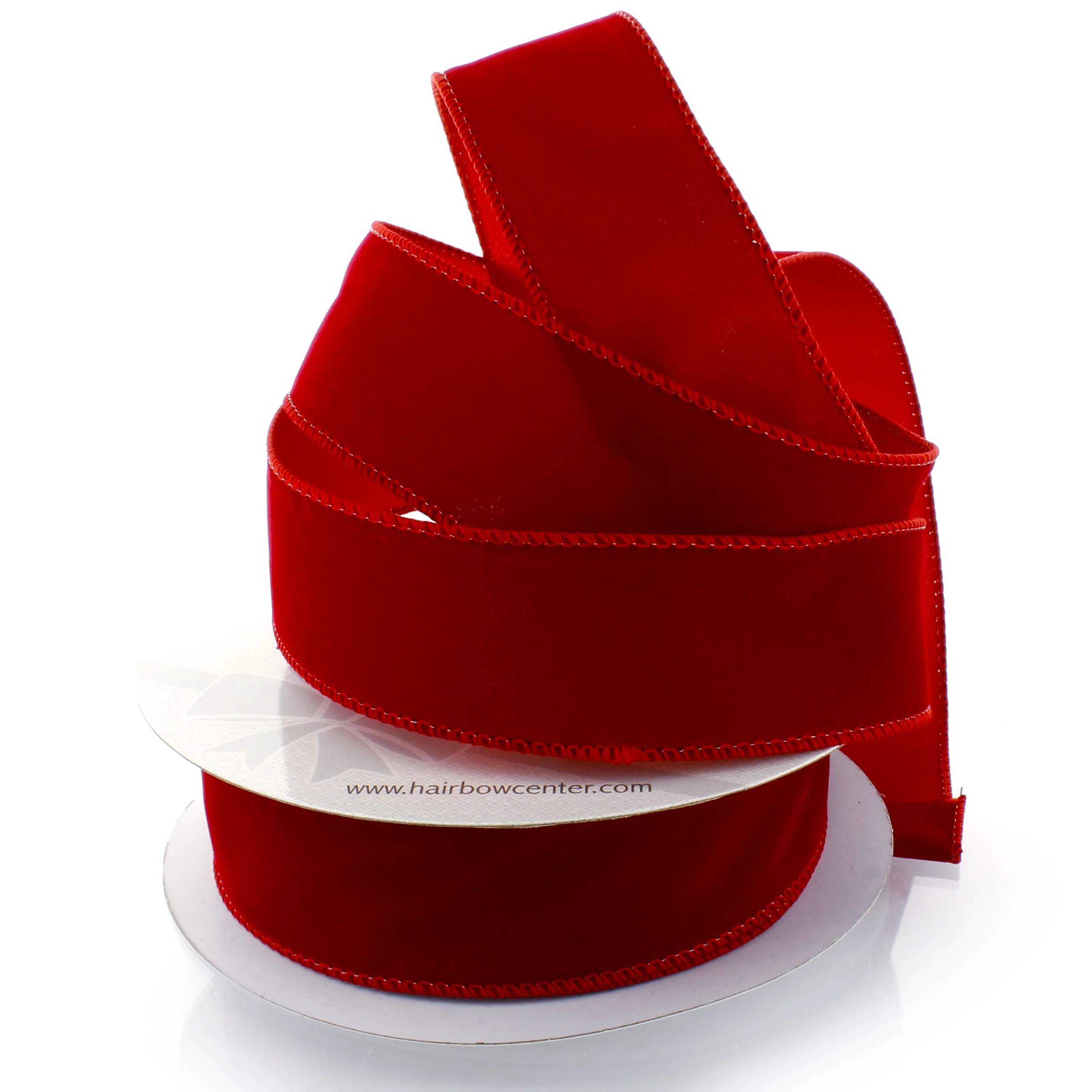 Ribbon Traditions 1.5" Wired Suede Velvet Ribbon Red 10yd | Walmart (US)