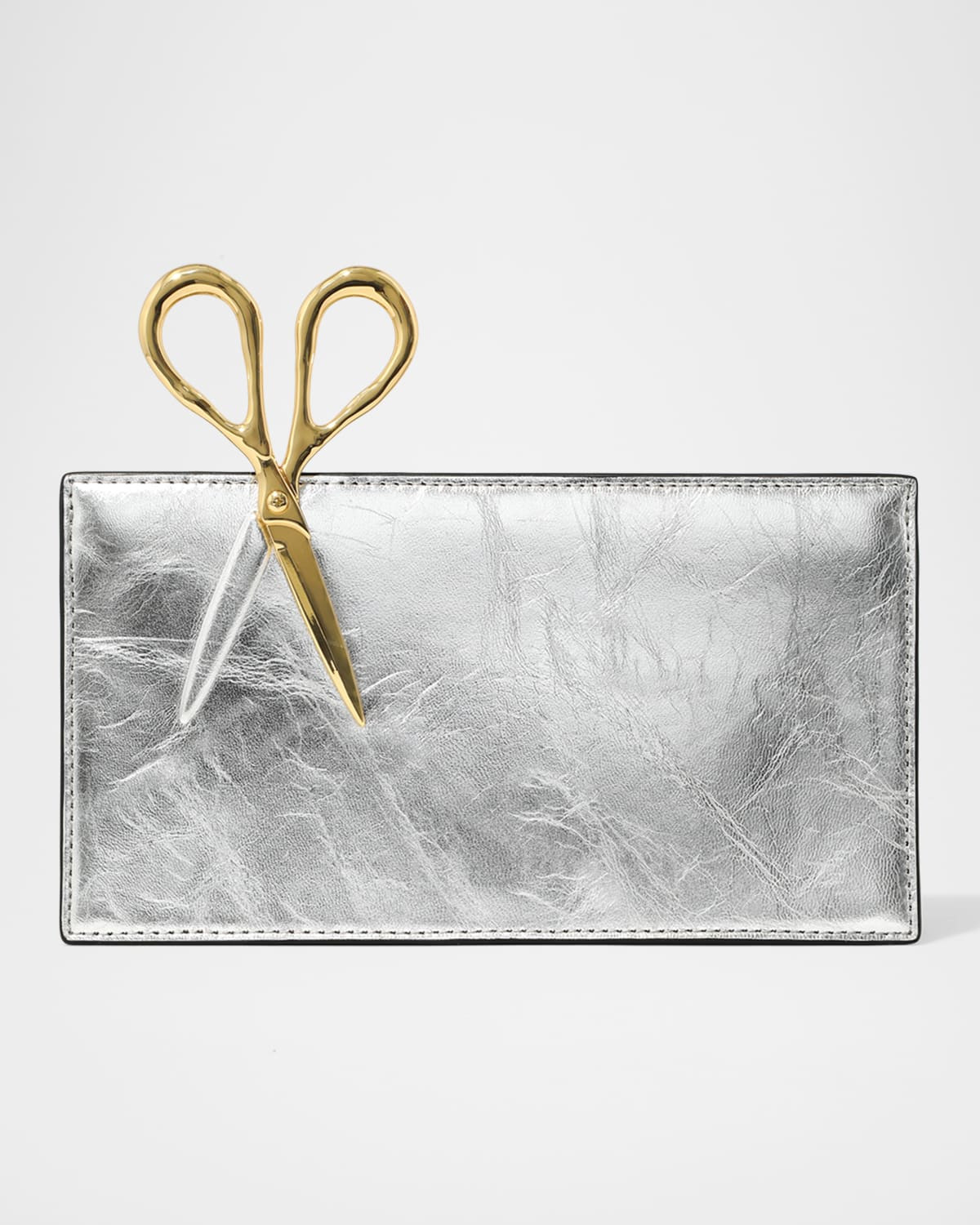 The Petit Scissor Leather Clutch Bag | Neiman Marcus