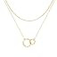 Fettero Pendant Necklace Gold Choker Layered Coin Open Karma Circle Full New Crescent Moon 14K Go... | Amazon (US)