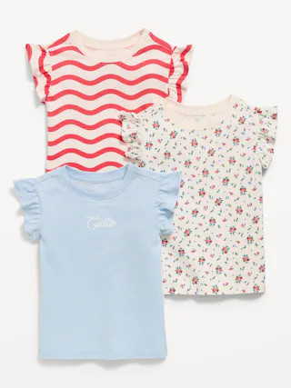 Short Ruffle-Sleeves T-Shirt 3-Pack for Toddler Girls | Old Navy (US)