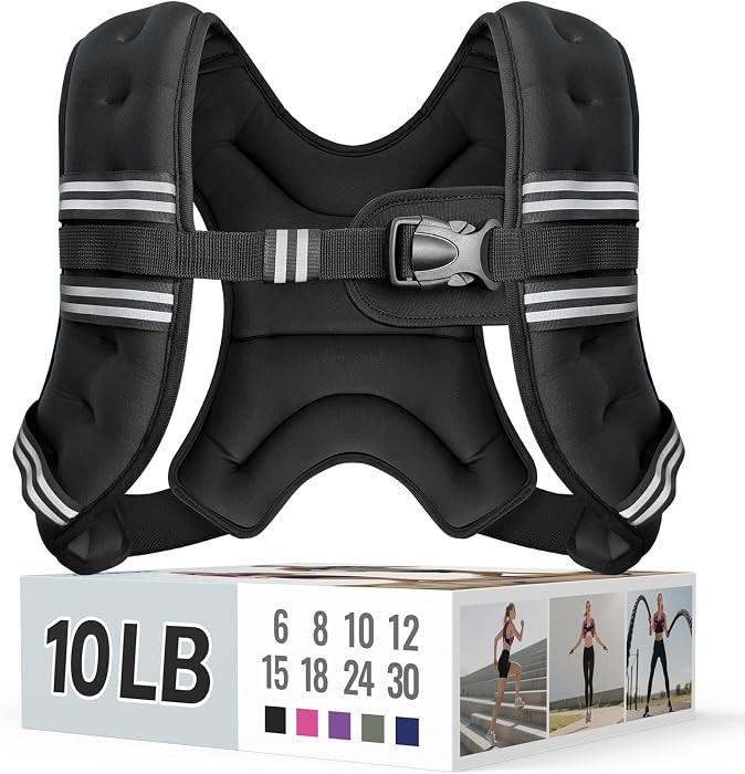 Zeerun Weighted Vest, 6lb/8lb/10lb/12lb/15lb/18lb/20lb/24lb/30lb for Men Women, Reflective Stripe... | Amazon (US)