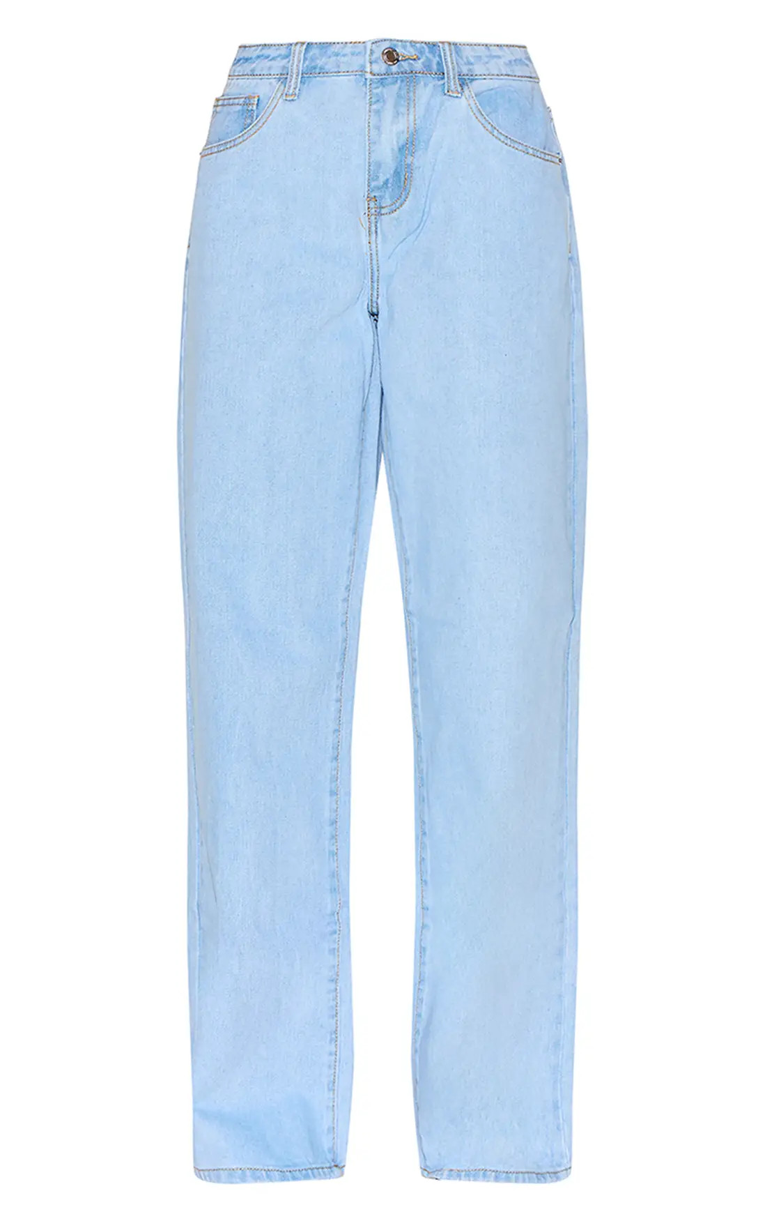 Light Blue Wash Low Rise Wide Leg Jeans | PrettyLittleThing US