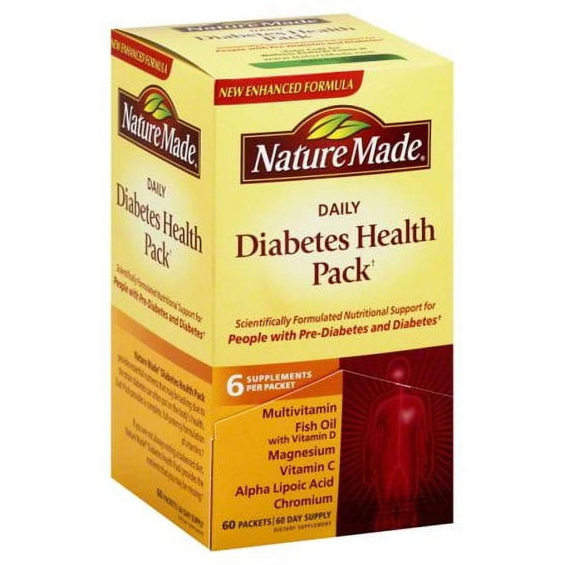 Nature Made Daily Diabetes Health Pack, 60 Count - Walmart.com | Walmart (US)