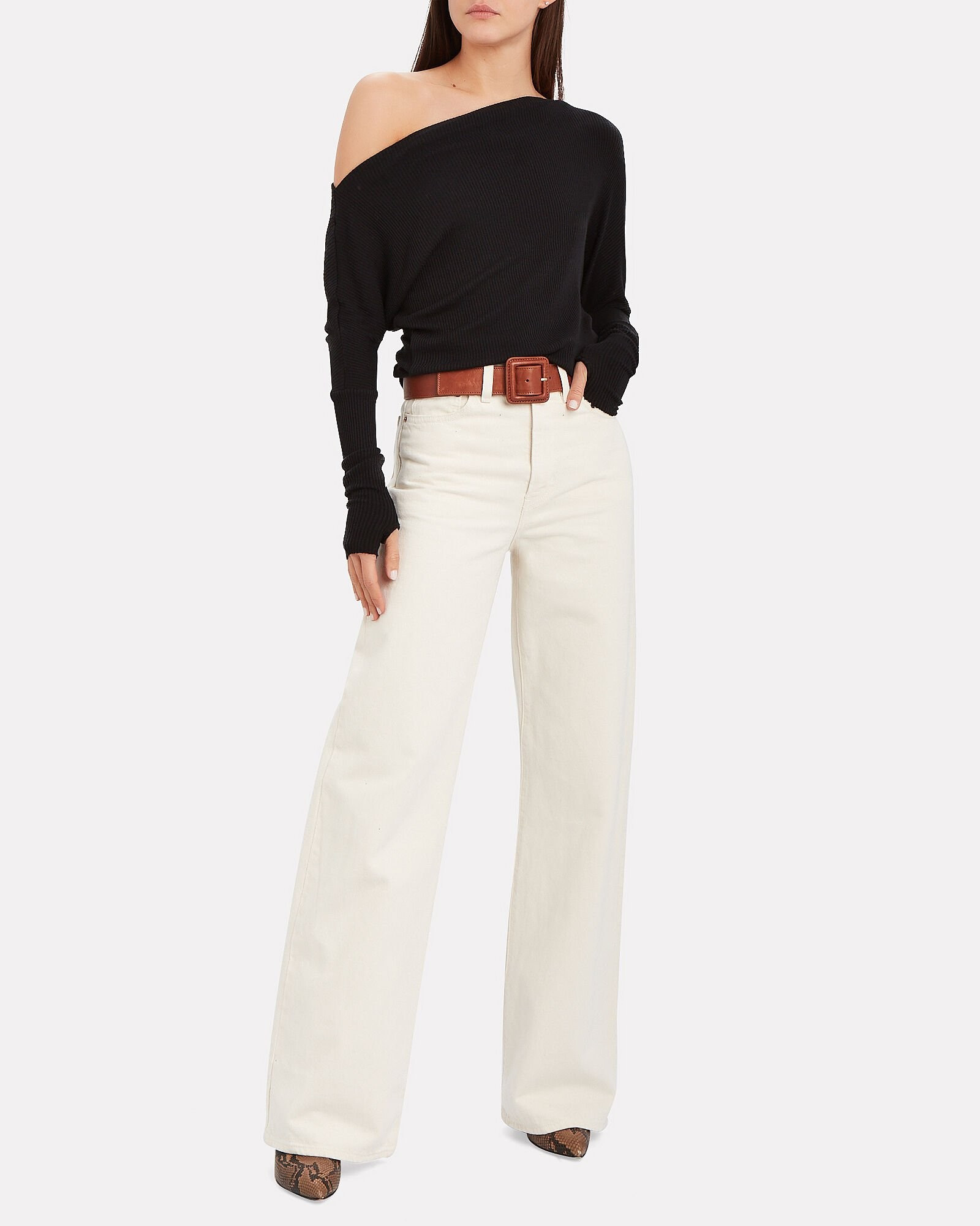 Slouch Ribbed Jersey Top | INTERMIX