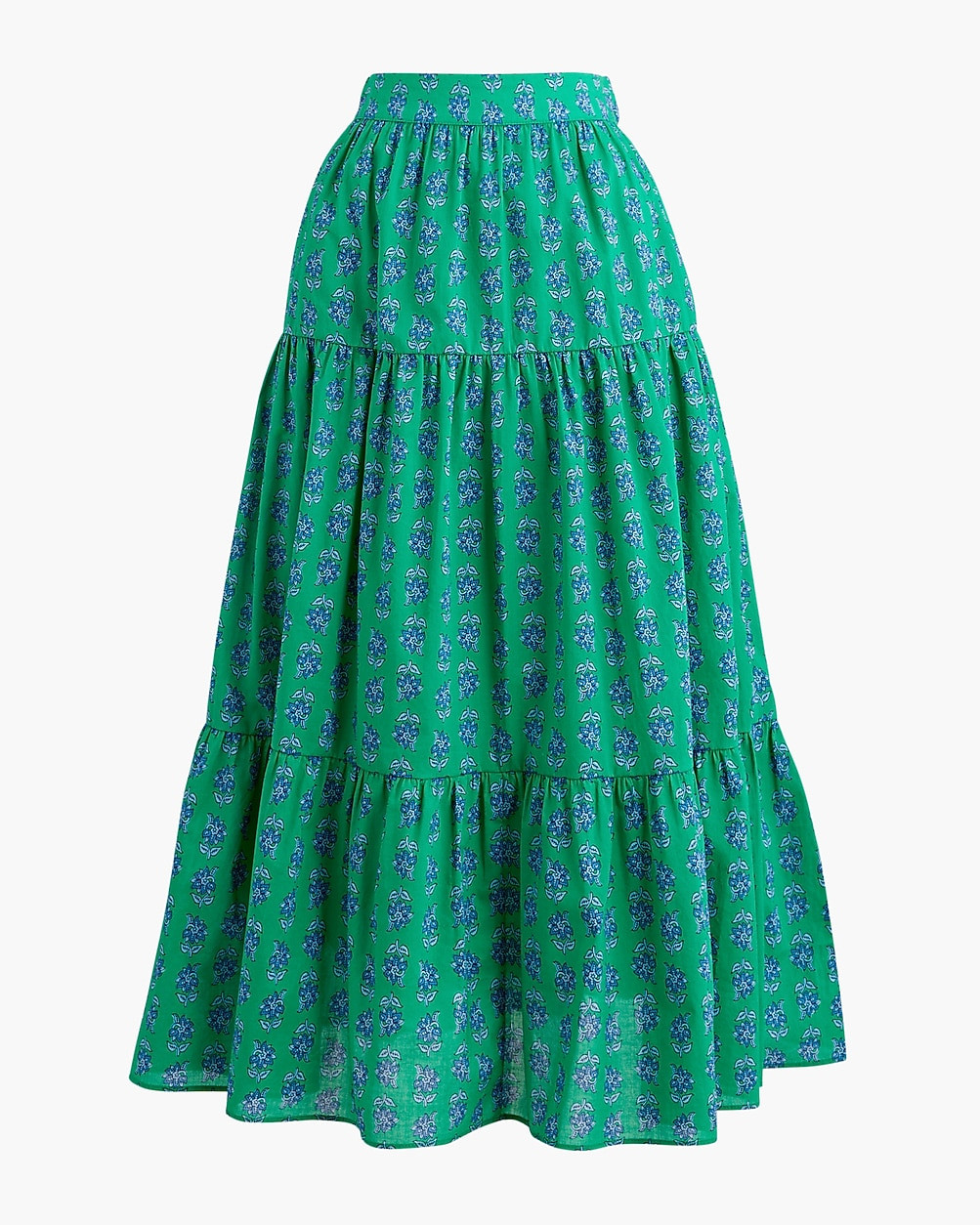 Printed tiered midi skirt | J.Crew Factory