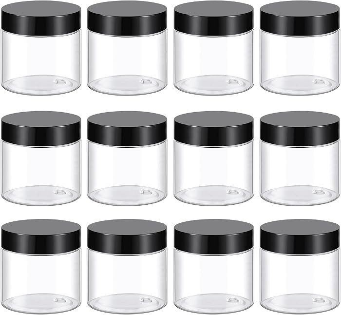2 Oz Plastic Container Jars with Lids BPA Free, Empty Round Clear Cosmetic Containers Plastic Sli... | Amazon (US)