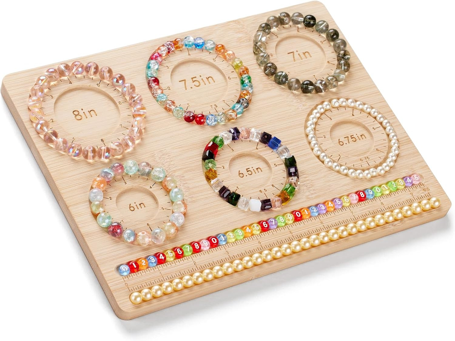 YCGY Premium Bamboo Bead Board for Jewelry Making, DIY Bracelet Beading Board with Compartments for Bracelet & Necklace Crafting and More | Amazon (US)