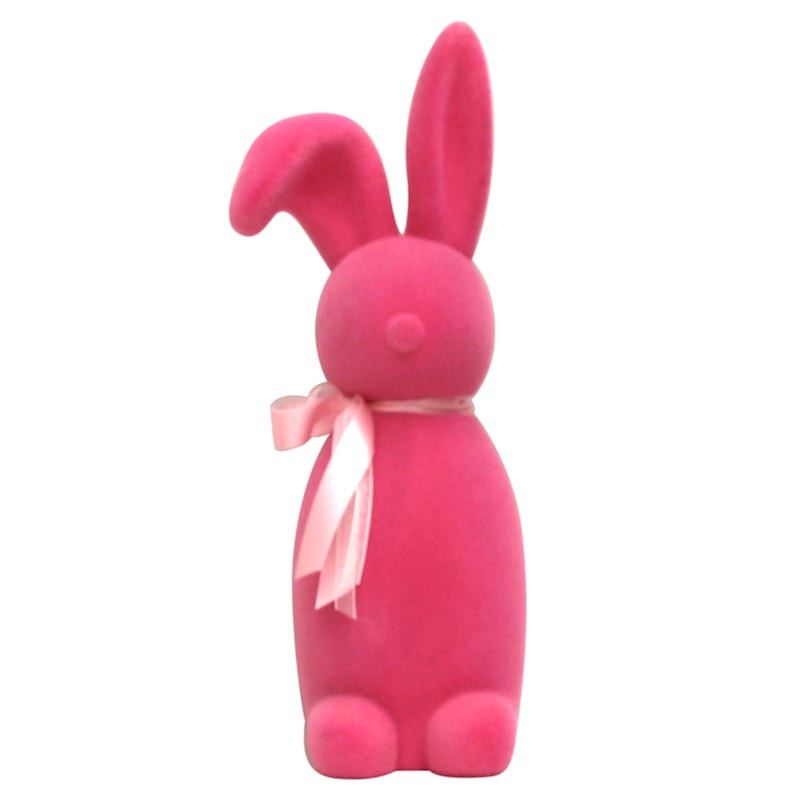 Bunny Brights Pink Flocked Standing Bunny, 16" | At Home