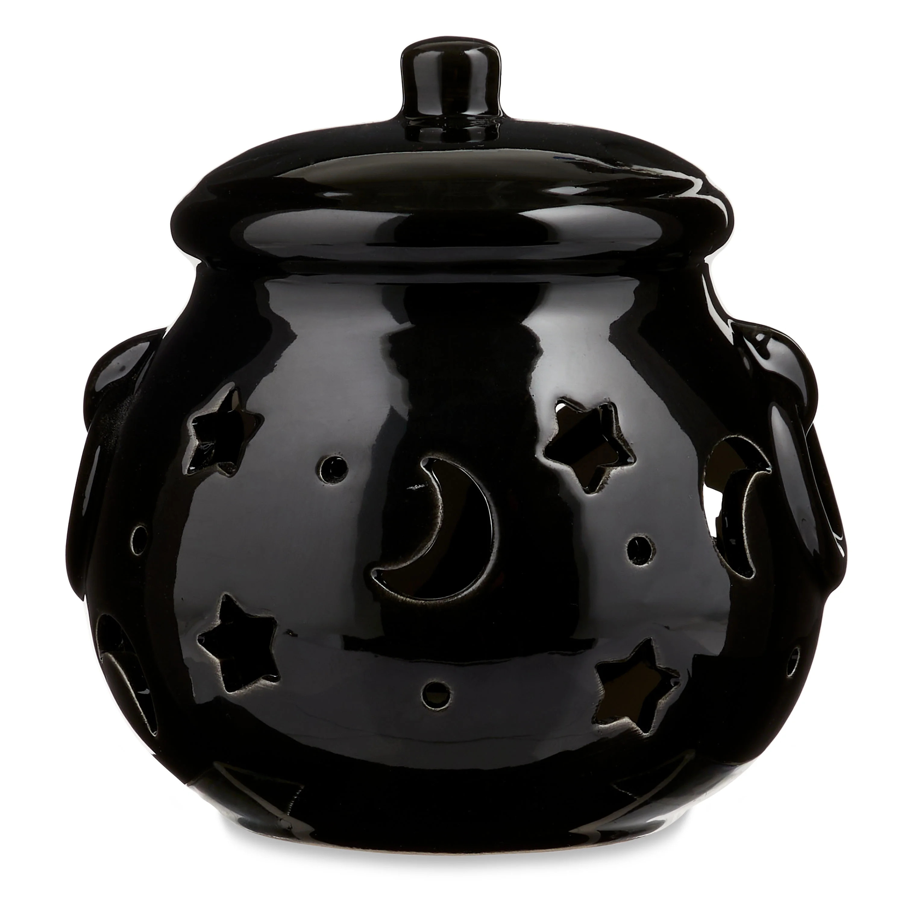 Halloween LED Ceramic Black Cauldron, 4"L x 3.5"W x 4"H, Way To Celebrate - Walmart.com | Walmart (US)