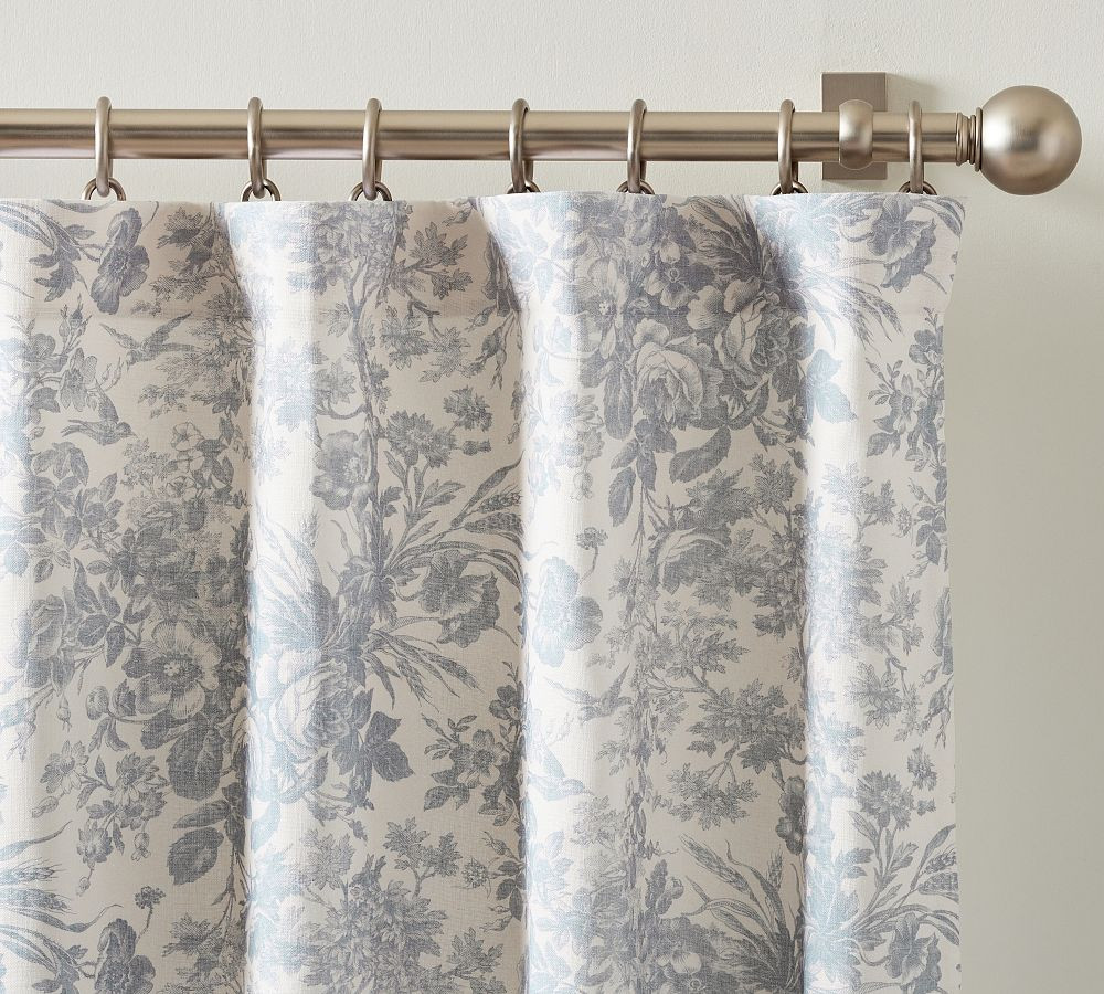 Sorrel Toile Linen Cotton Blackout Curtain | Pottery Barn (US)