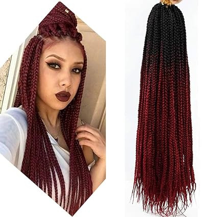 6 Packs Box Braids Crochet Hair Crochet Box Braids Pre-looped Synthetic Hair Crotchet Box Braids ... | Amazon (US)