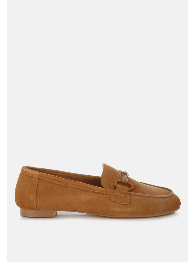 Awen Monochromatic Horsebit Real Suede Loafers | Walmart (US)