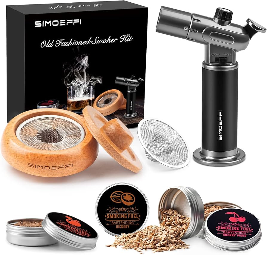 Cocktail Smoker Kit with Torch, Old Fashioned Smoker Kit for Bourbon Whiskey Drink, with 4 Differ... | Amazon (US)