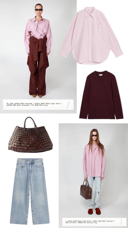 Pink + Burgundy The Row Inspired colour combo | Arket Shirt | Cloud Jeans | Cos | Pink | Burgundy 

#LTKeurope #LTKfindsunder100 #LTKstyletip