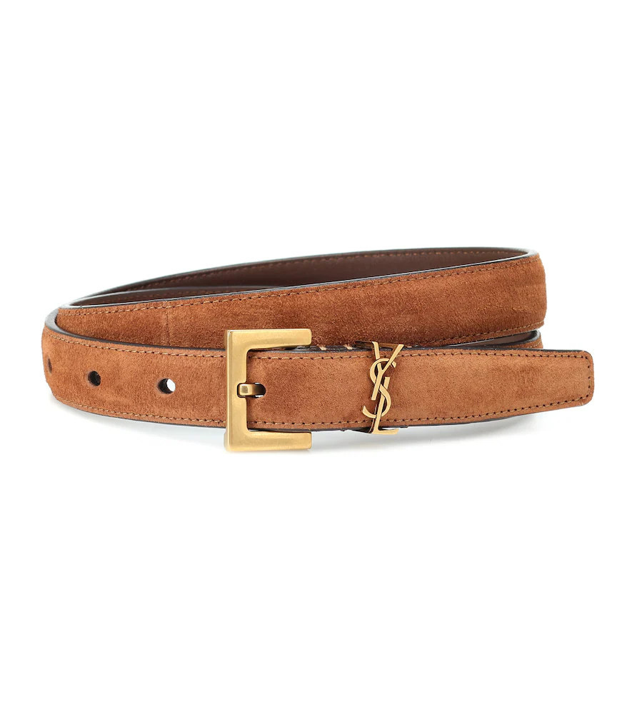 Saint Laurent Cassandre 20 suede belt | Mytheresa (US/CA)