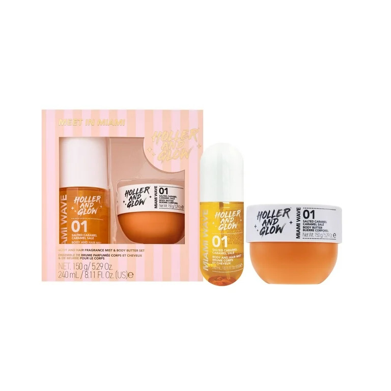 Holler and Glow Limited Edition Meet Me In Miami Salted Caramel Body & Hair Mist and Body Butter ... | Walmart (US)
