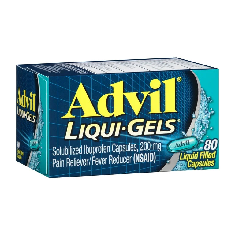 Advil Liqui-Gels Pain and Headache Reliever Ibuprofen, 200 Mg Liquid Filled Capsules, 80 Count | Walmart (US)