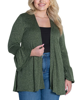 Plus Size Bell Sleeve Open Cardigan Sweater | Macy's