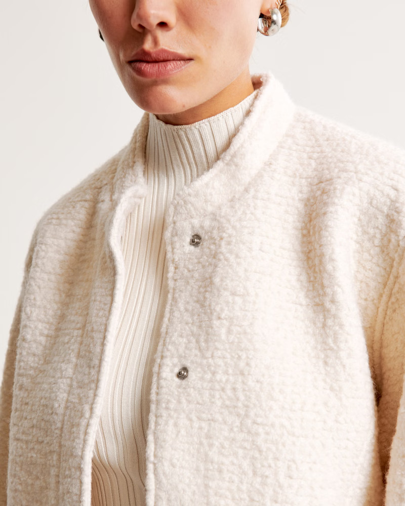 Women's Wool-Blend Bomber Jacket | Women's New Arrivals | Abercrombie.com | Abercrombie & Fitch (US)