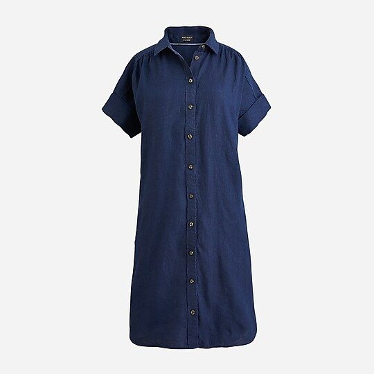 Petite Relaxed-fit short-sleeve Baird McNutt Irish linen shirtdress | J.Crew US