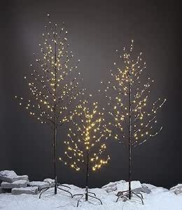 Lightshare Set of 3 Star Light Trees, Including 3 feet, 5 feet, and 6 feet, Warm White, Brown Bra... | Amazon (US)