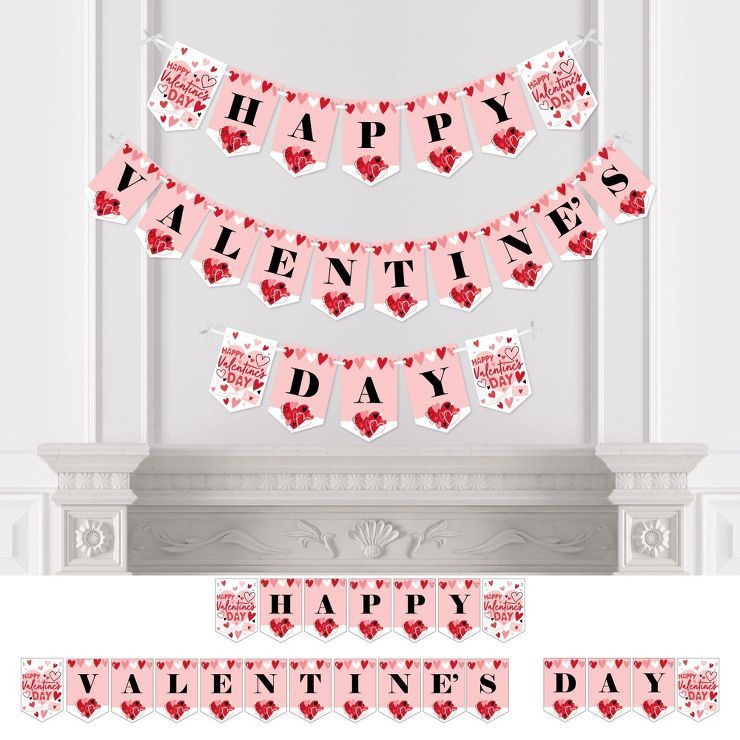 Big Dot of Happiness Happy Valentine's Day - Valentine Hearts Party Bunting Banner - Party Decora... | Target