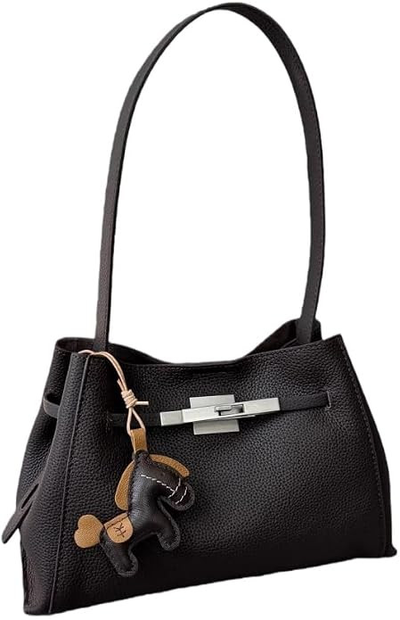 Leather Bucket Bag Handbag Shoulder Crossbody Bag HoboTotes Sling Lock Strap Satchel Large Capaci... | Amazon (US)