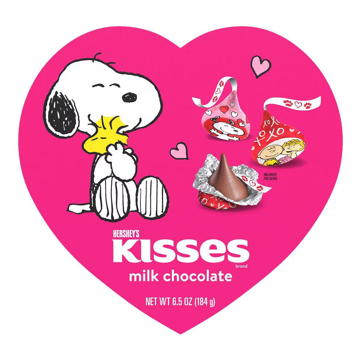 Hershey's Kisses Valentine's Day Milk Chocolate Hearts Snoopy & Friends Candy Gift Box - 6.5oz | Target