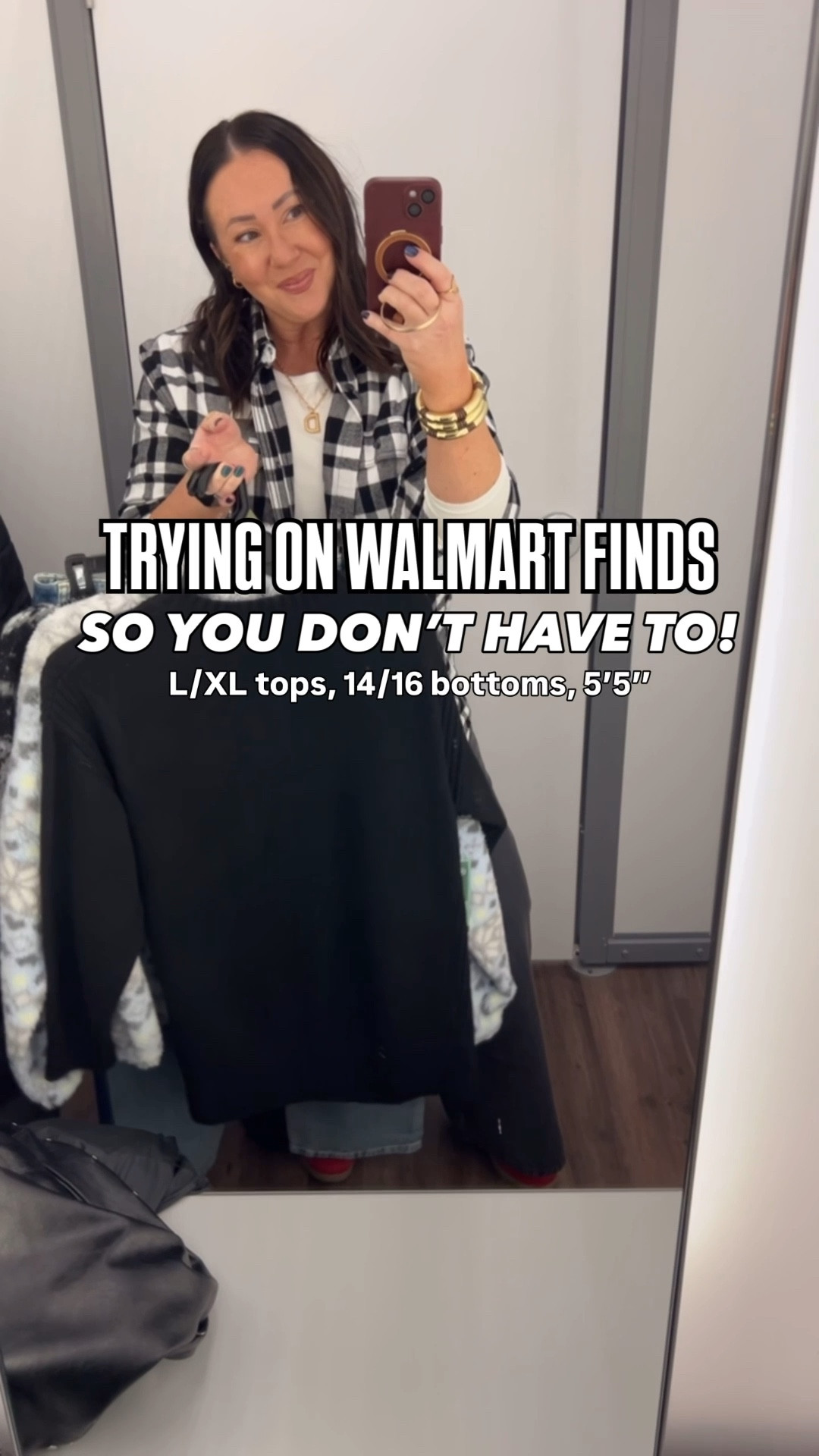 Trying on some new @walmart finds so you don’t have to! OX animal print cardigan. XL long puffer coat. XL plush half zip pullover. 0X v neck tunic sweater. Large sequin cardigan. Size 16 tuxedo jeans but you’ll definitely need to size up in this wash. 
Large flannel. Size large @target wide leg jeans  

#LTKMidsize #LTKFindsUnder50 #LTKOver40