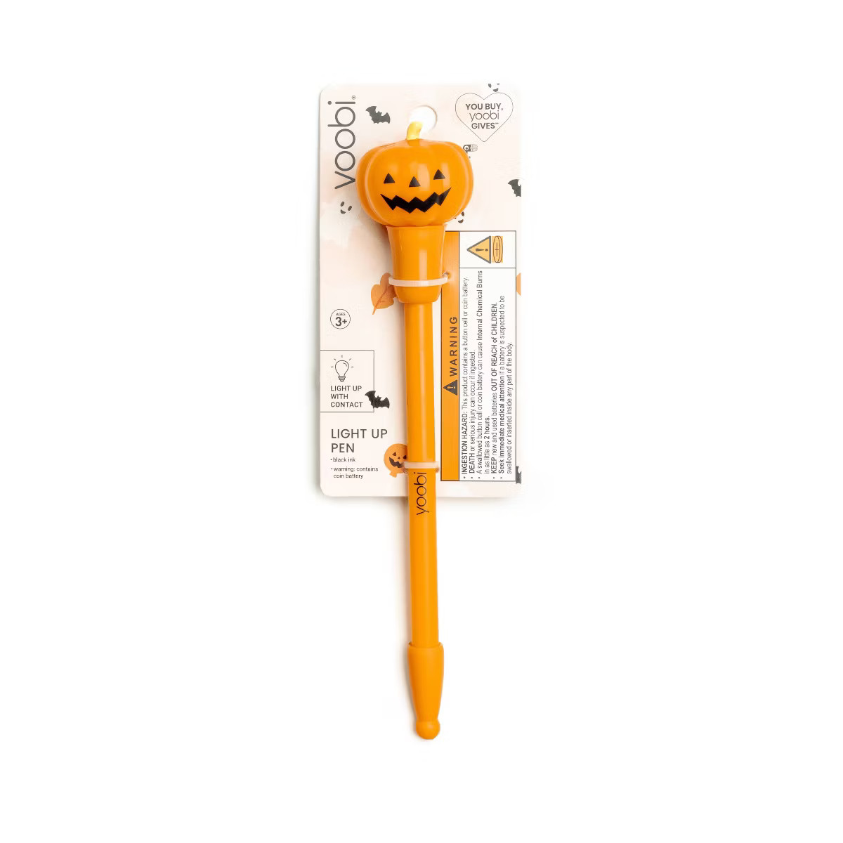 Yoobi Light Up Novelty Pen Halloween Pumpkin Topper Black Ink 1.0mm Ballpoint | Target
