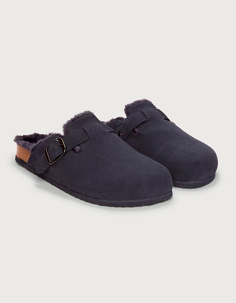 Men's Suede Corkbed Mule Slippers | The White Company UK & ROW