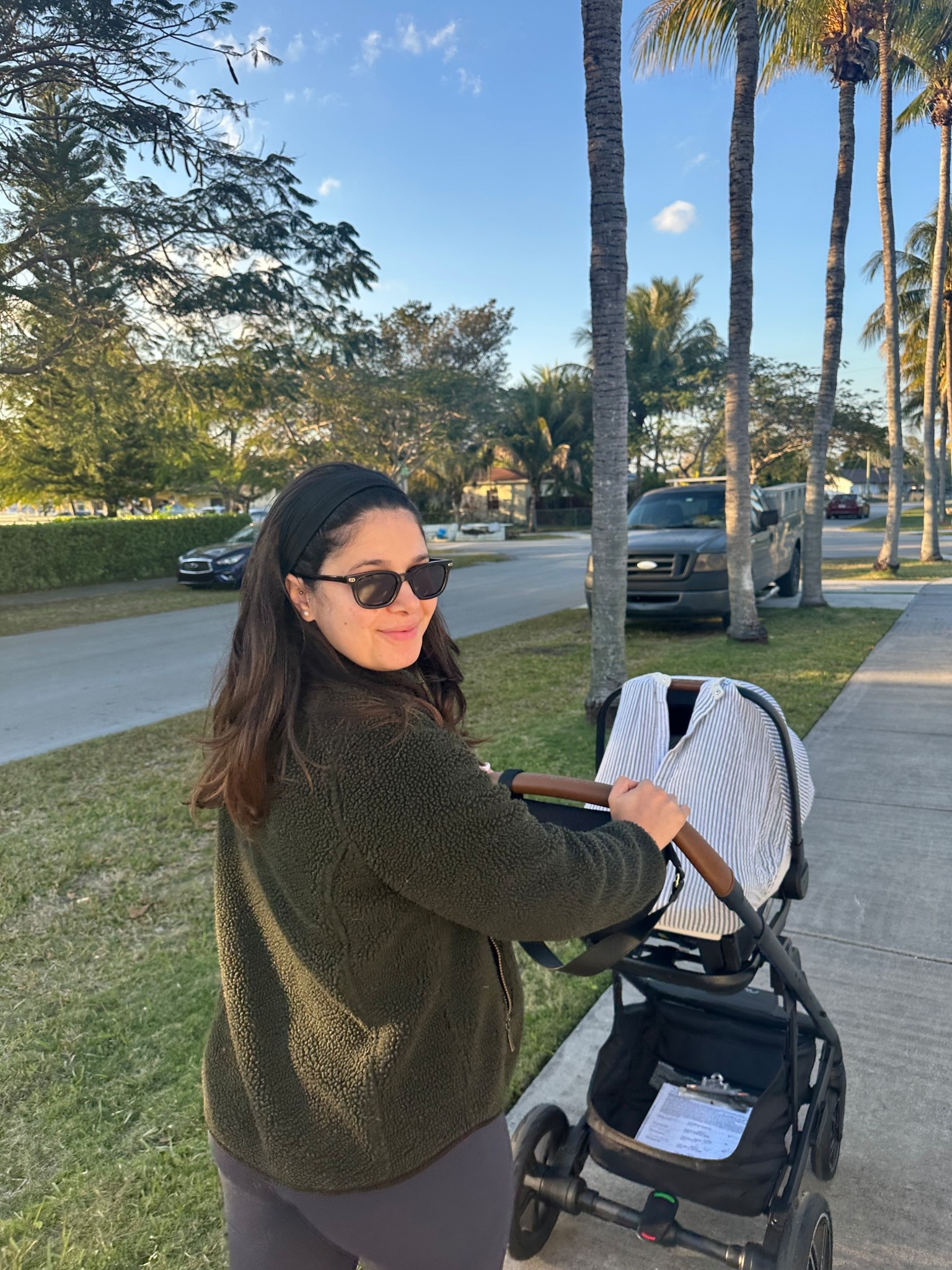 Hot mom walk essentials - comfy yoga pants, sweater, sunglasses, & baby gear 

#LTKmomlife #LTKBaby
