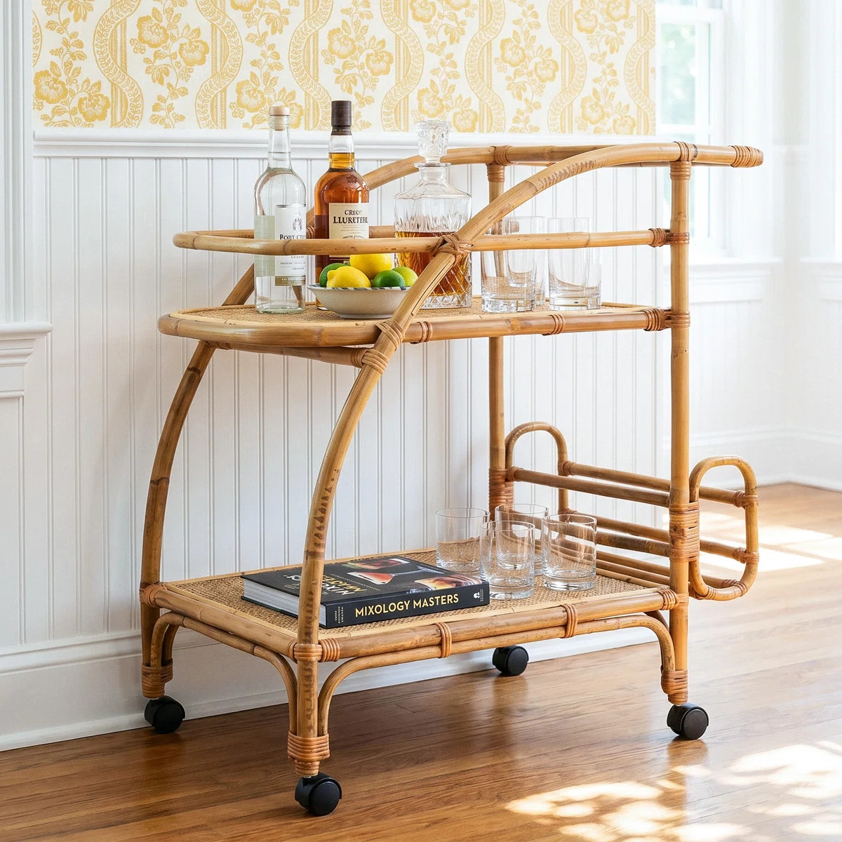 Buxton Rattan Bar Cart | Wayfair North America