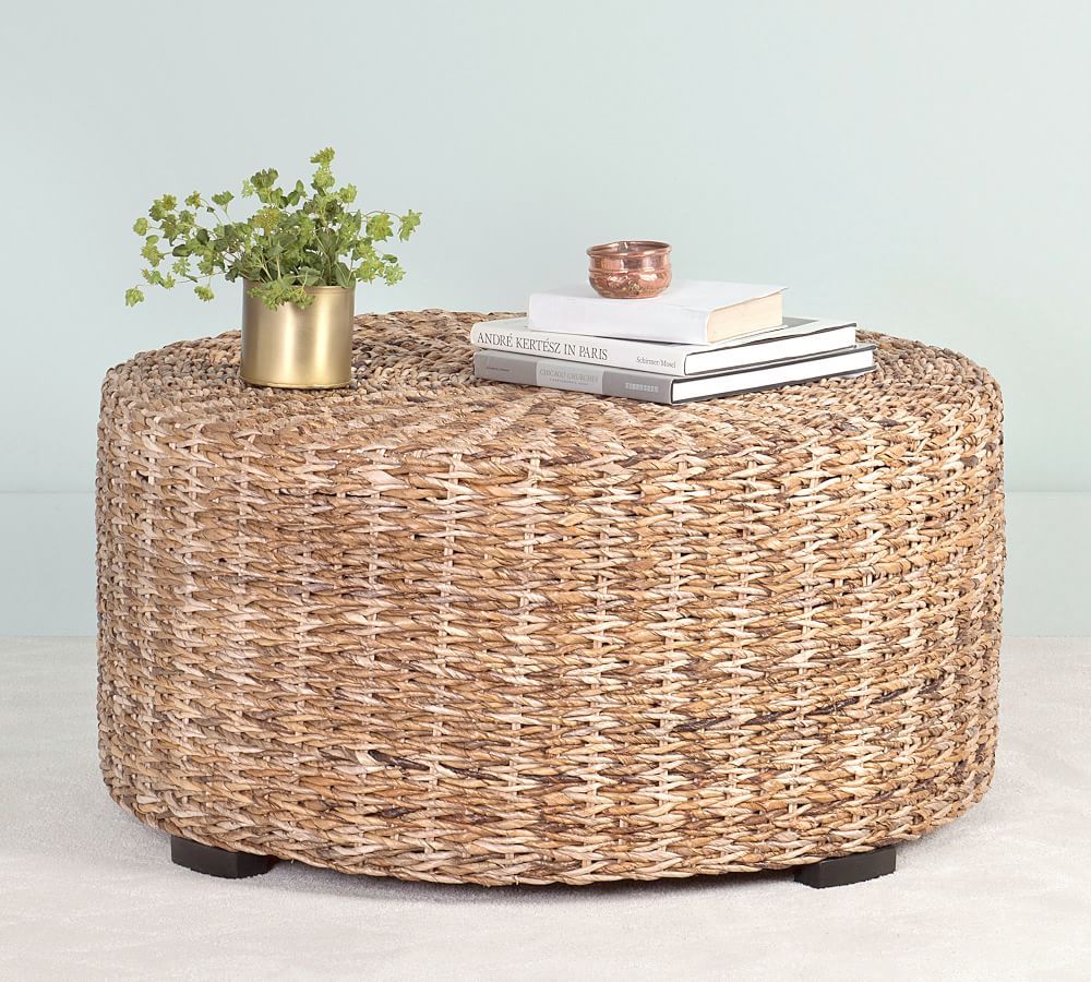 Woven Abaca Round Coffee Table | Pottery Barn (US)