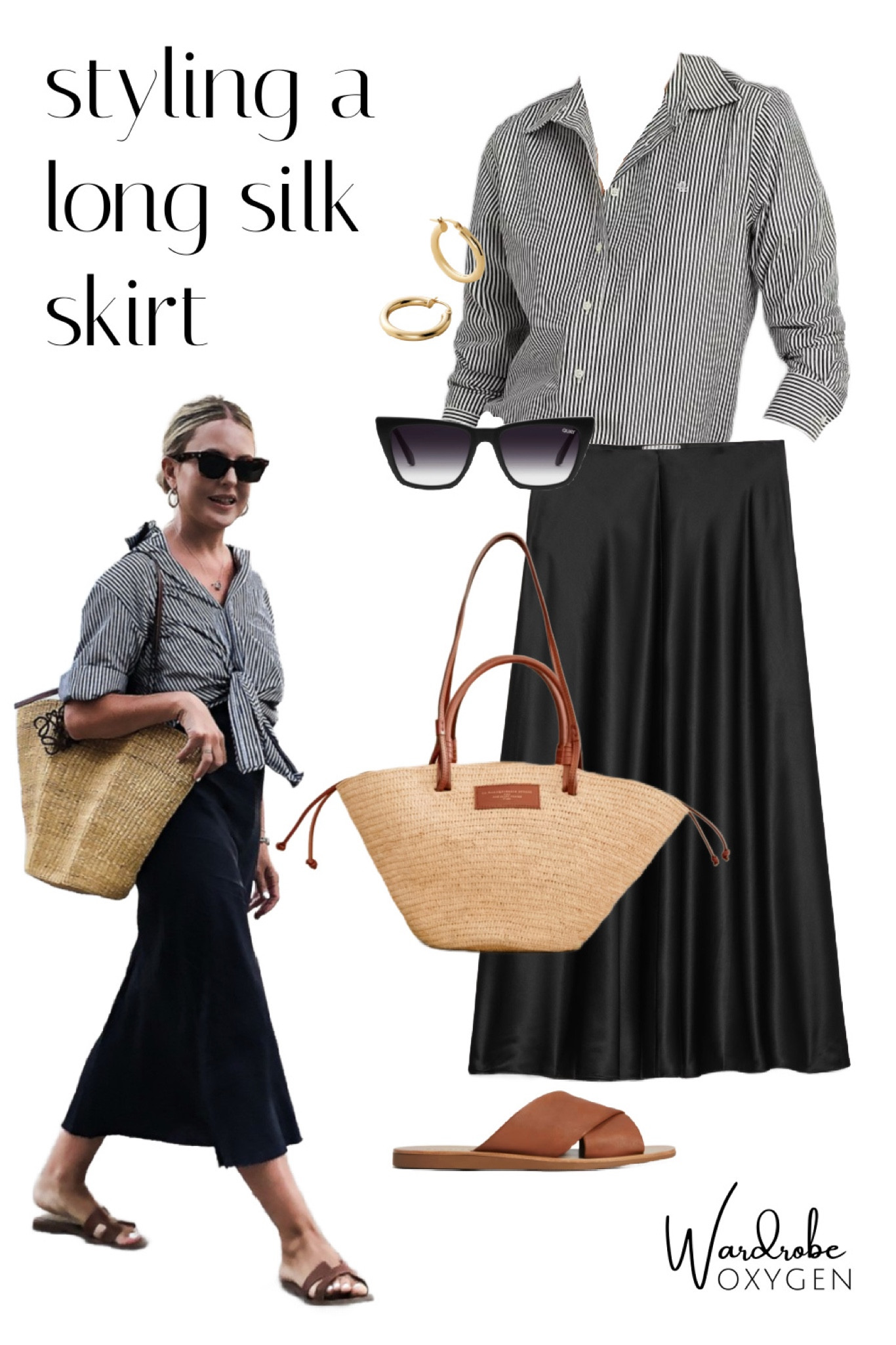 Styling a long silk skirt for spring with a straw tote and sandals 

#LTKStyleTip #LTKMidsize #LTKFindsUnder100