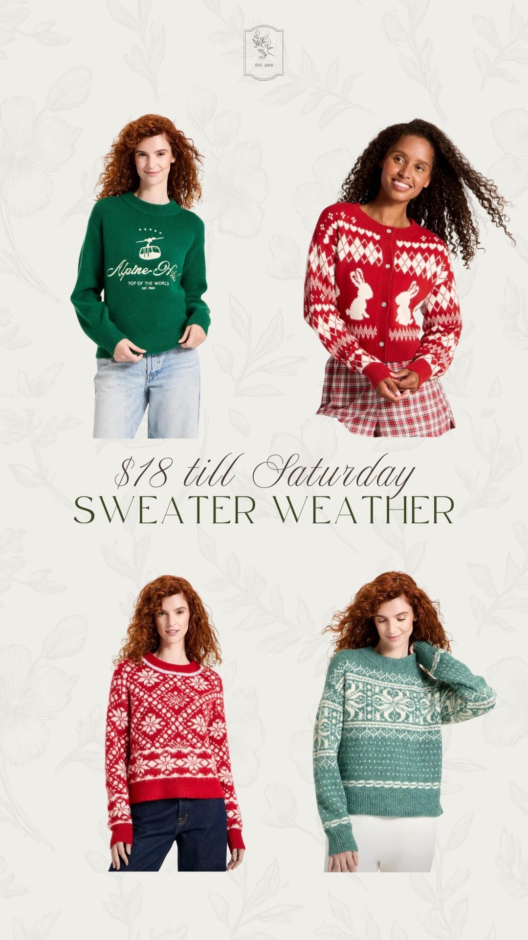 Sweater weather is officially here 🤎
Rounded up my coziest finds — everyday basics, chunky knits, and a few “throw-on and feel cute” sweaters.
Everything linked for you on LTK!


#LTKgrwm #LTKHoliday #LTKGiftGuide