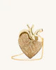 Maren Artificial Crystal Heart Shaped Bag - Gold | JW PEI US