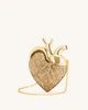 Maren Artificial Crystal Heart Shaped Bag - Gold | JW PEI US