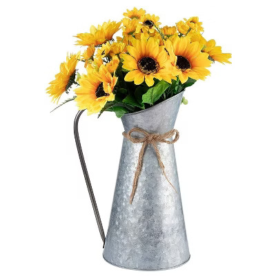 Juvale Galvanized Metal Vase & Vintage Jug Watering Can with Handle, Farmhouse Style Decor for Ho... | Target