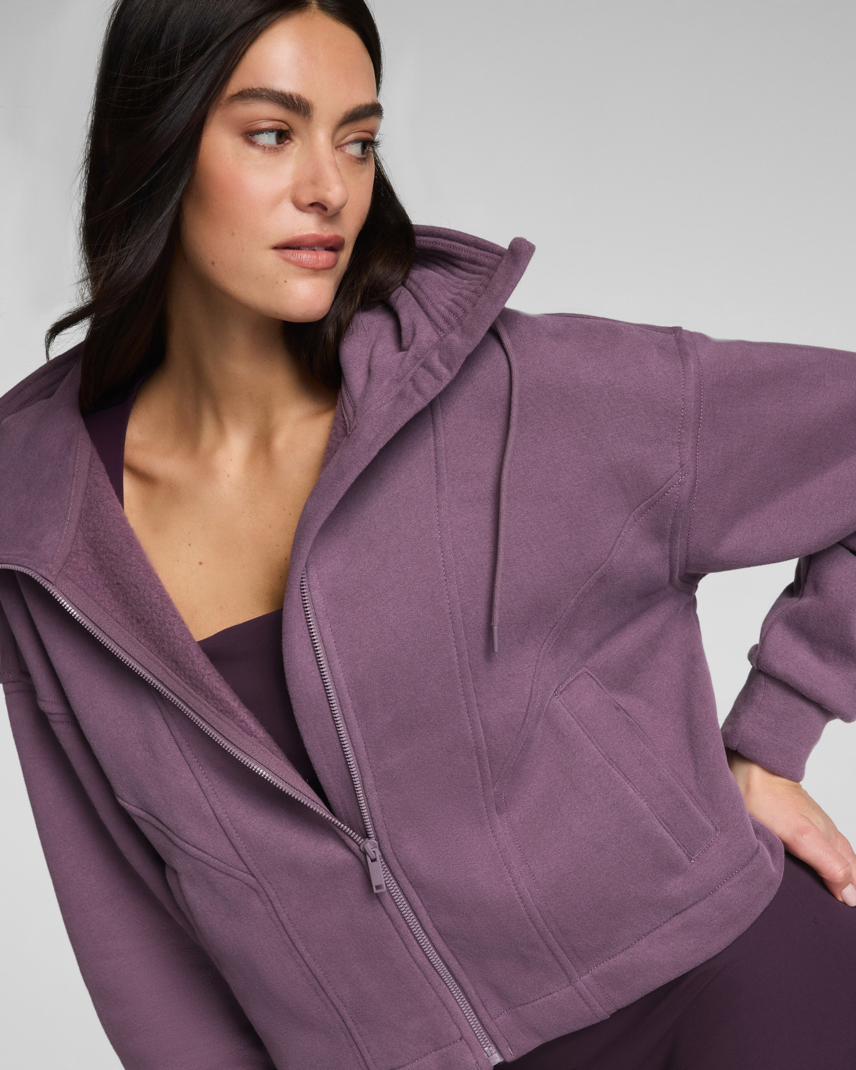 SPANX® BoostUpCotton Fleece Full Zip Hoodie | Spanx