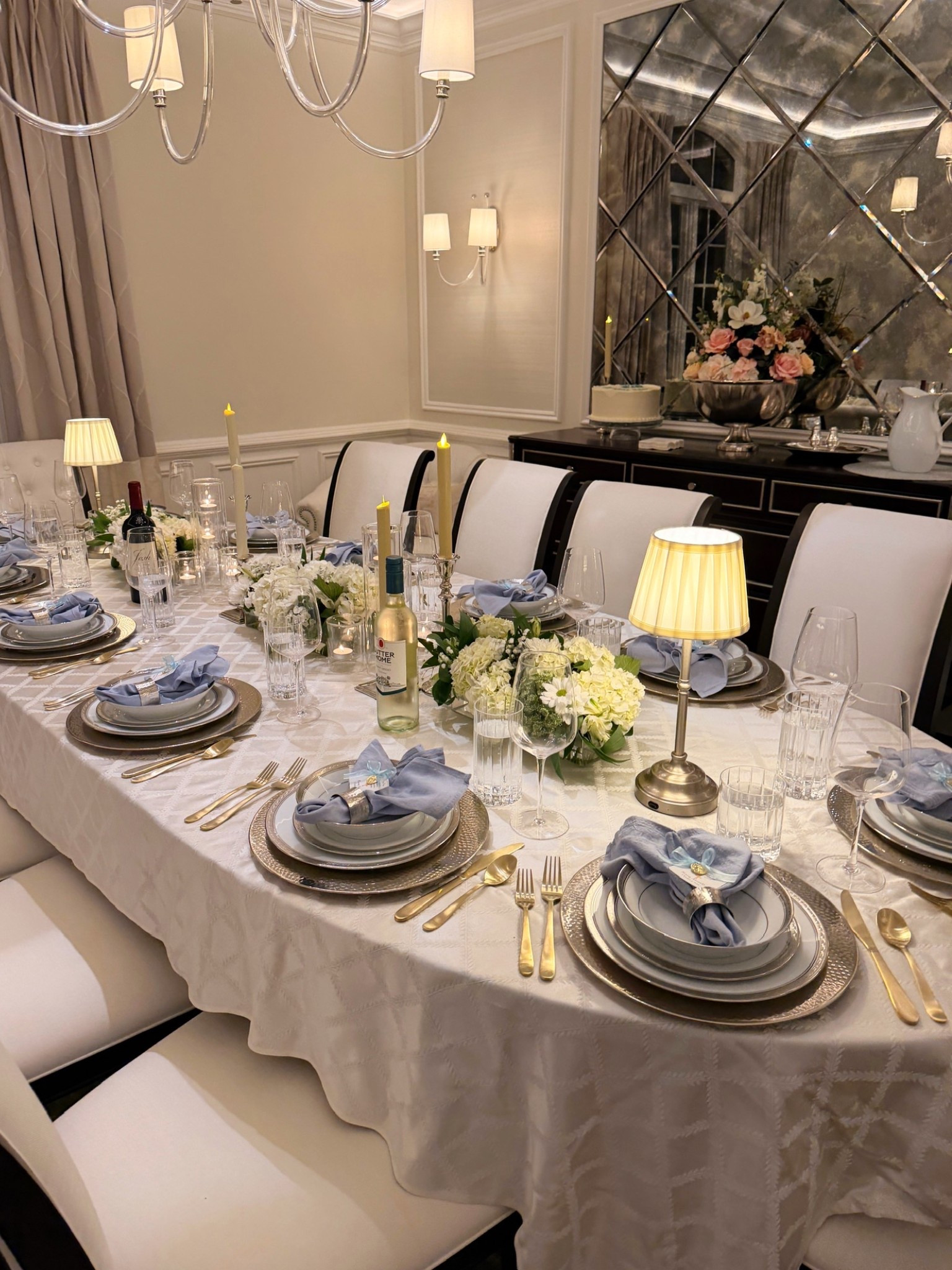 Table setting for my sweet baby’s baptism 💙🤍✝️ 

#LTKParties #LTKFindsUnder50 #LTKWedding