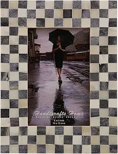 Handicrafts Home Checked Pattern Picture Photo Frame Handmade Naturals Bone Frames For Photo Fram... | Amazon (US)