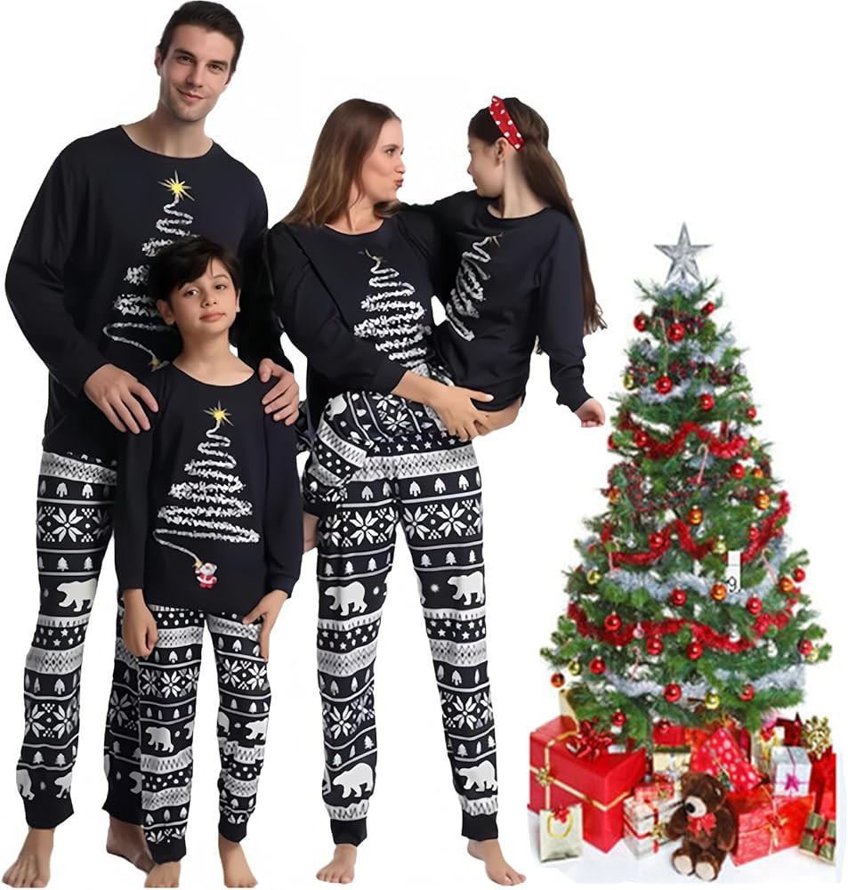 Christmas Pajamas Family Matching Pajamas Set Womens PJs Pyjamas Sleepwear Nightwear Set Christma... | Amazon (US)